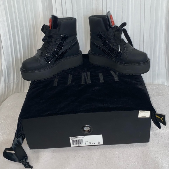 Fenty Puma, Rihanna SB Black Eyelet boots US size 4 - Picture 1 of 8